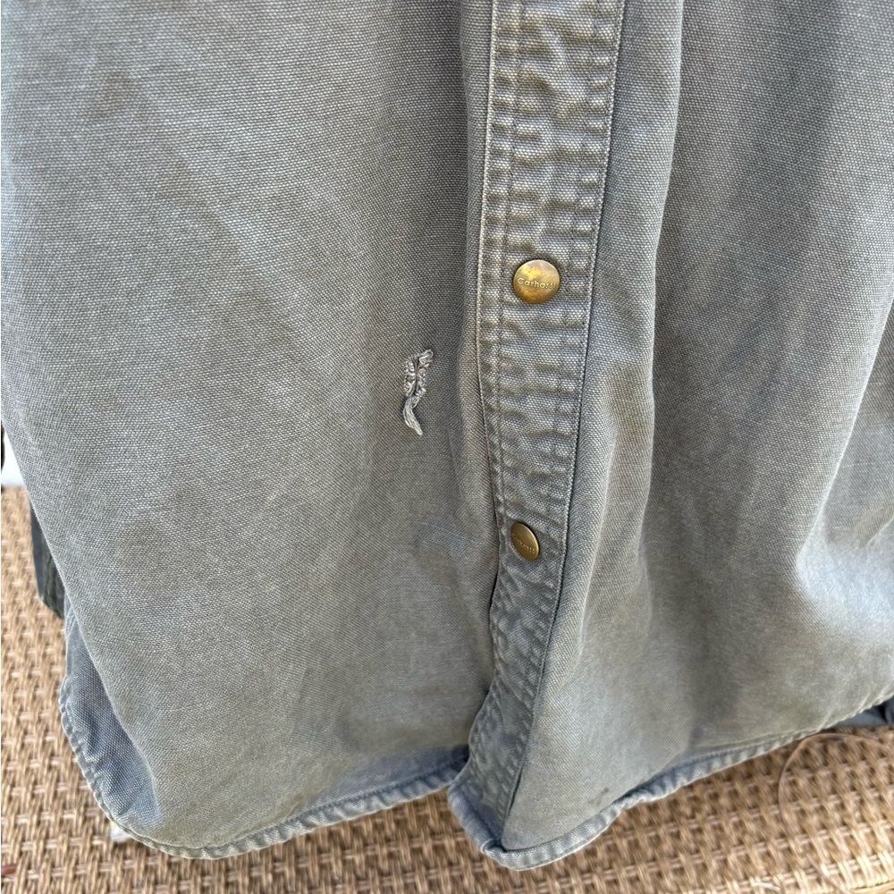 Vintage Carhartt flannel lined shirt jacket sz M - Picture 4 of 8